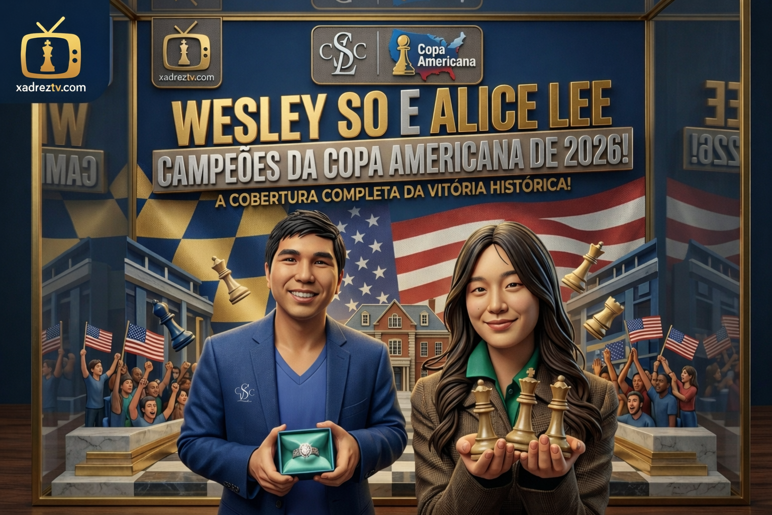 Wesley So e Alice Lee são os campeões da Copa Americana de 2026