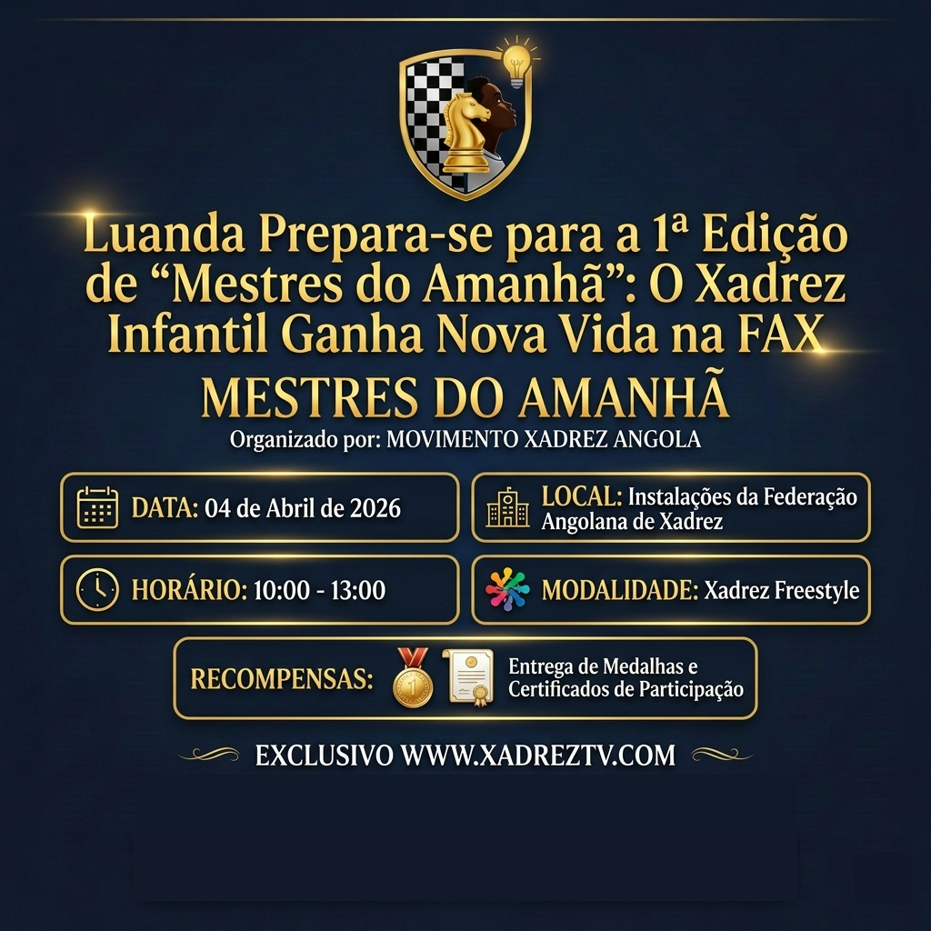 Luanda prepara-se para 1ª Edição do “Mestres do Amanhã”: O Xadrez Infantil Ganha Nova Vida na FAX