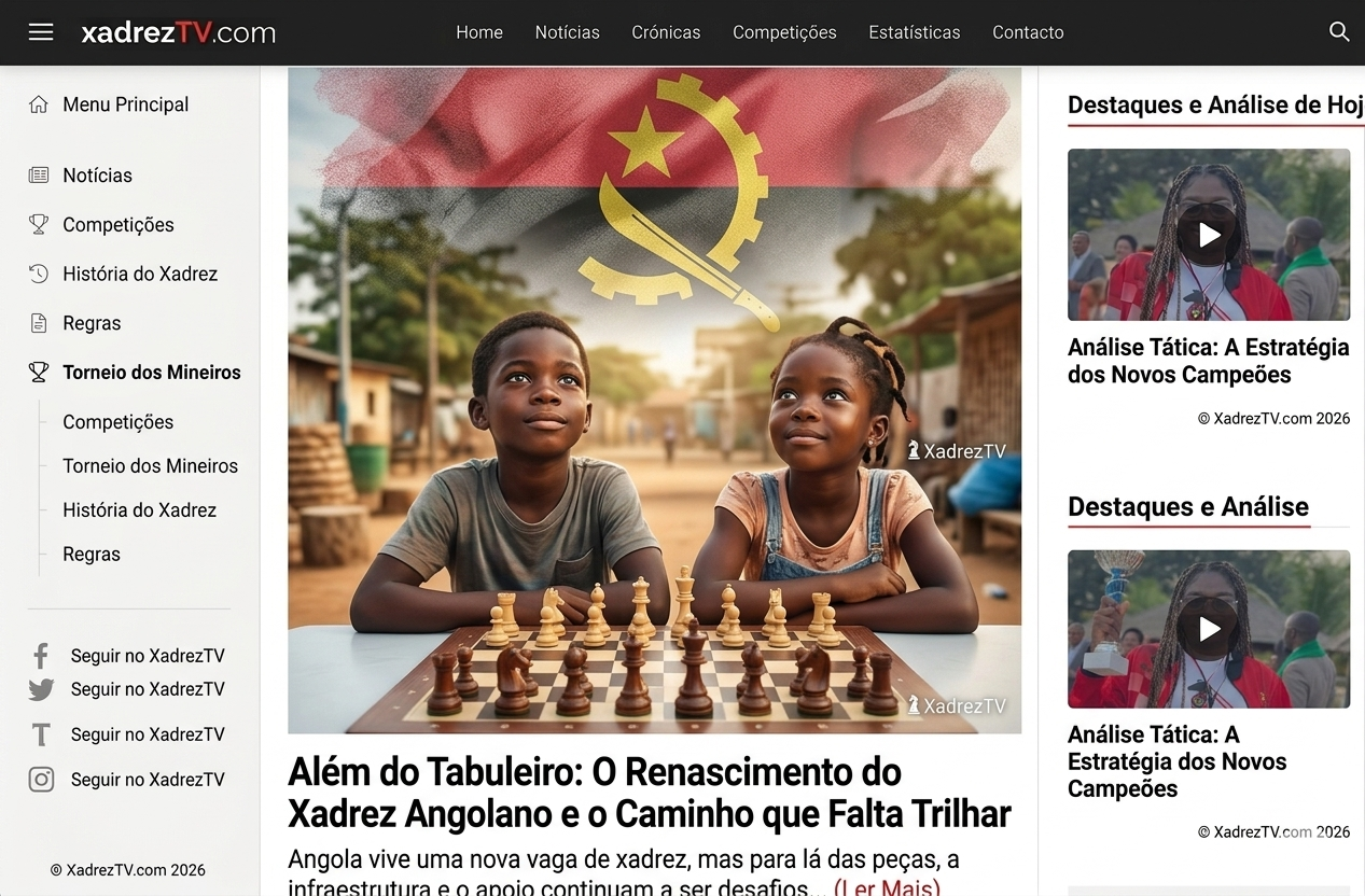 Além do Tabuleiro: O Renascimento do Xadrez Angolano e o Caminho que Falta Trilhar