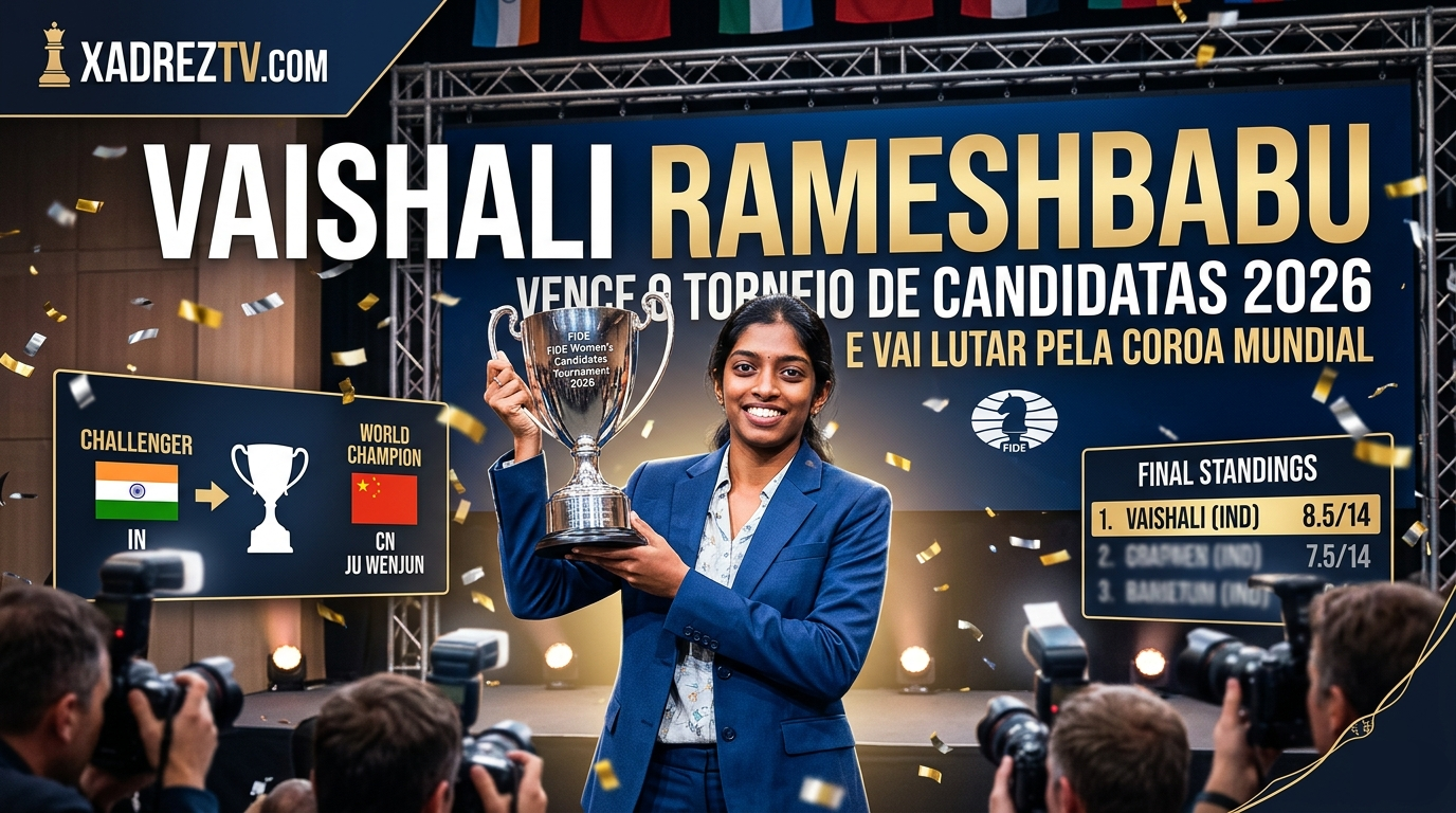 Vaishali Rameshbabu vence o Torneio de Candidatas 2026 e vai lutar pela coroa mundial